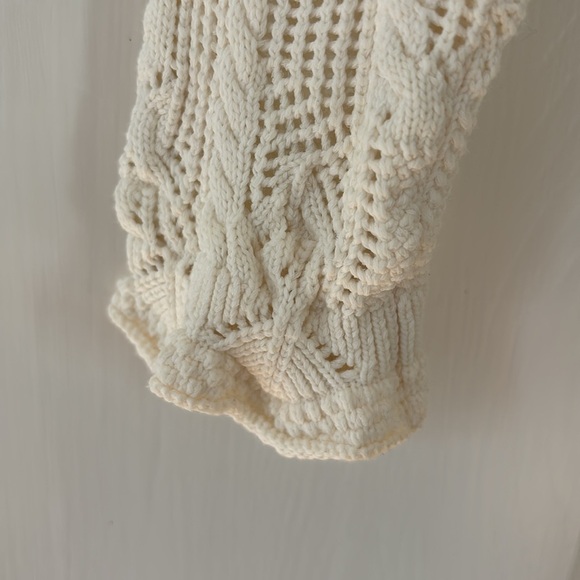 Ulla Johnson Celeste Pointelle Pullover Knit Cream Popcorn Sweater Size XS Petit - Picture 13 of 17